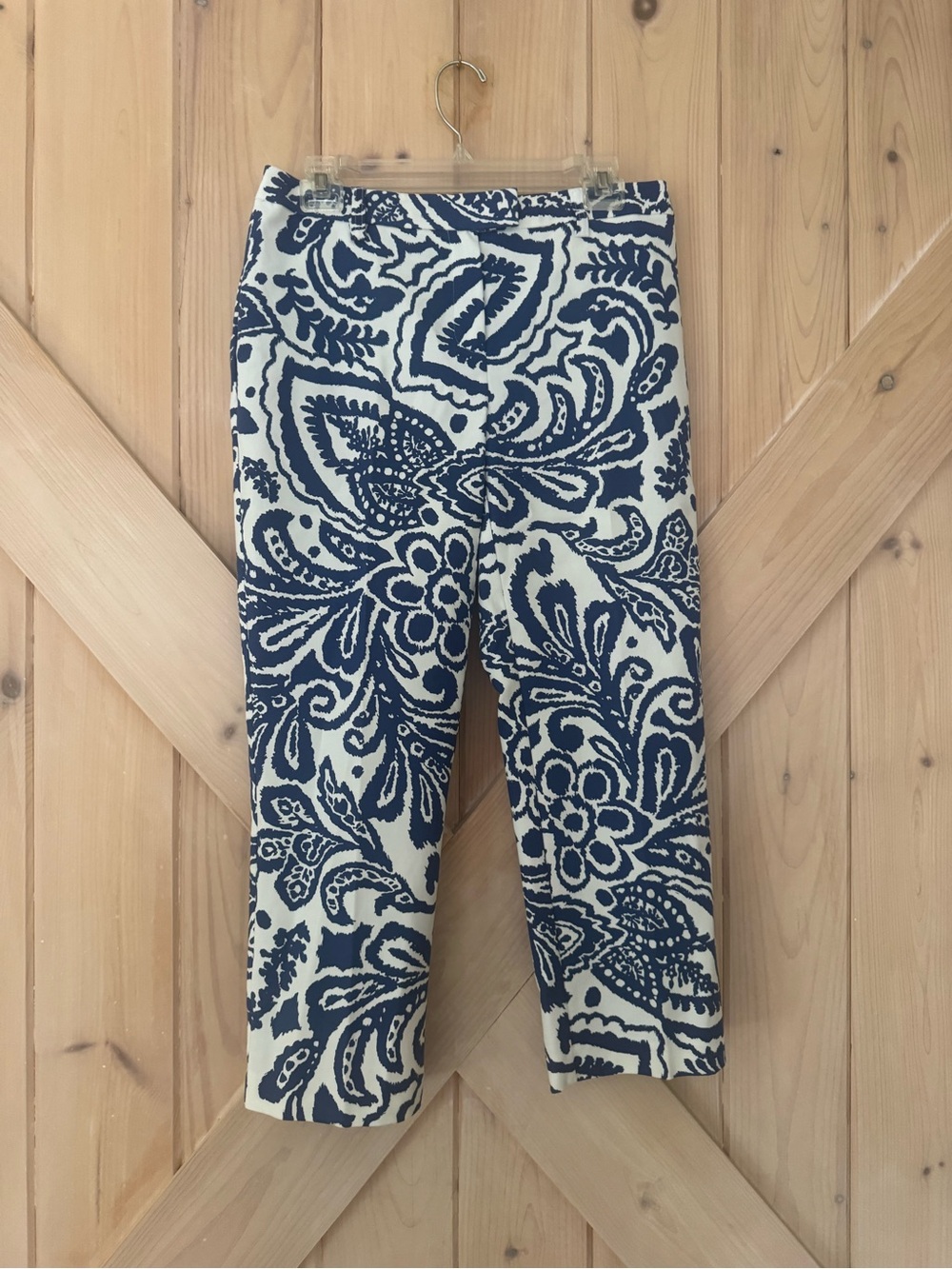 Chico’s Crop Pants Cotton Blend Paisley Print Size 0